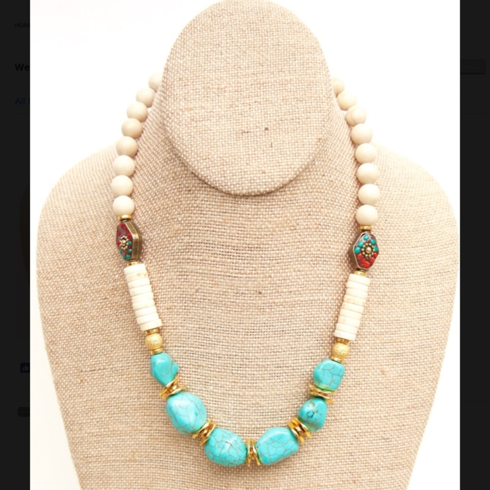 KatherineMdesigns Turquoise Nugget Necklace